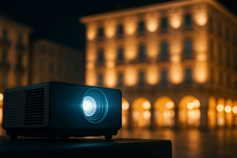 Luci di Natale sui palazzi