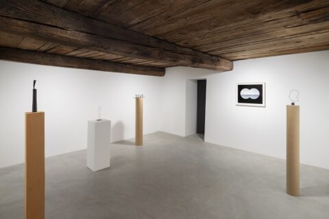 Monica De Cardenas in front of Alex Katz – November, 1992, oil on canvas, 82,5 x 230 cm